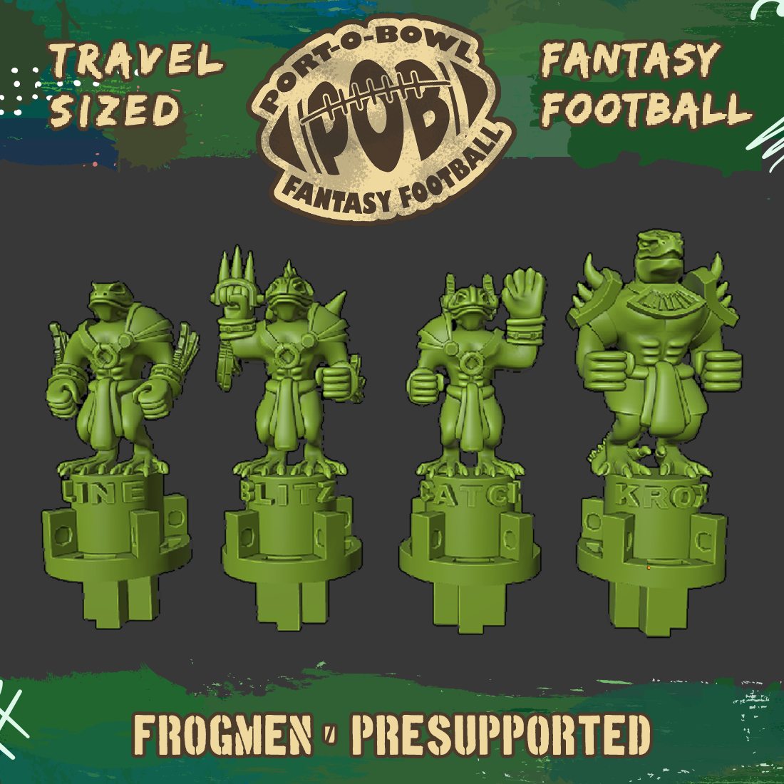 Port-O-Bowl: Travel-sized Fantasy Football Frogmen Team